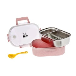 ECO LIFE LIGHT PINK ΦΑΓΗΤΟΔΟΧΕΙΟ 900ml ΜΕ ΧΩΡΙΣΜΑ